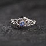 Woman Engagement Ring with Moonstone in White Gold / Azalea - Eden Garden Jewelry™