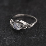 Woman Engagement Ring with Moonstone in White Gold / Azalea - Eden Garden Jewelry™