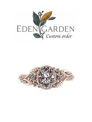 Custom order: Patricia asymmetric | engagement ring with blue sapphire - Eden Garden Jewelry™