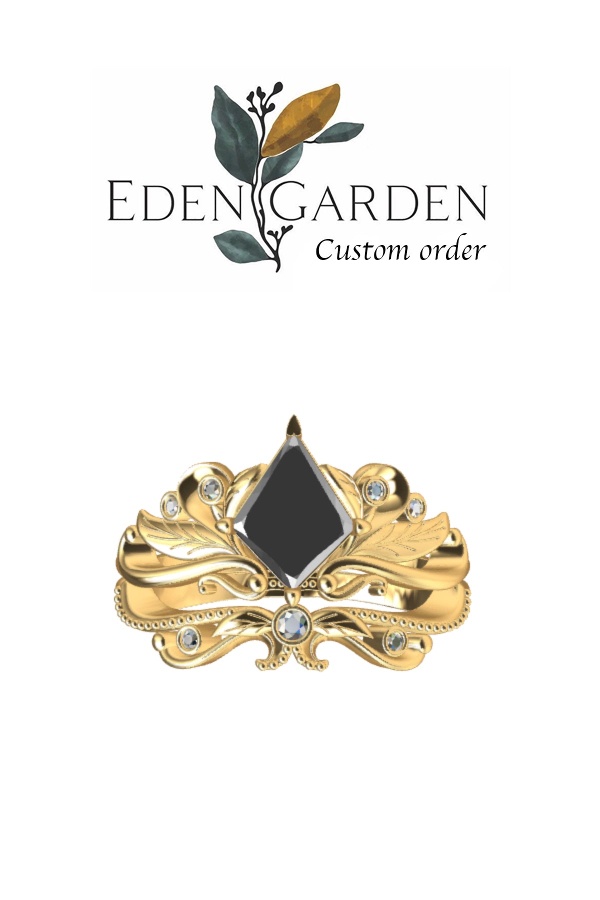 Custom order: Damariss ring set with kite alexandrite - Eden Garden Jewelry™