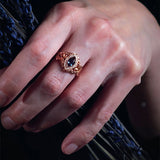 READY TO SHIP Dair ring in 14K rose gold, lab alexandrite marquise cut, natural diamonds, RING SIZES 5.5 - 8.5 US