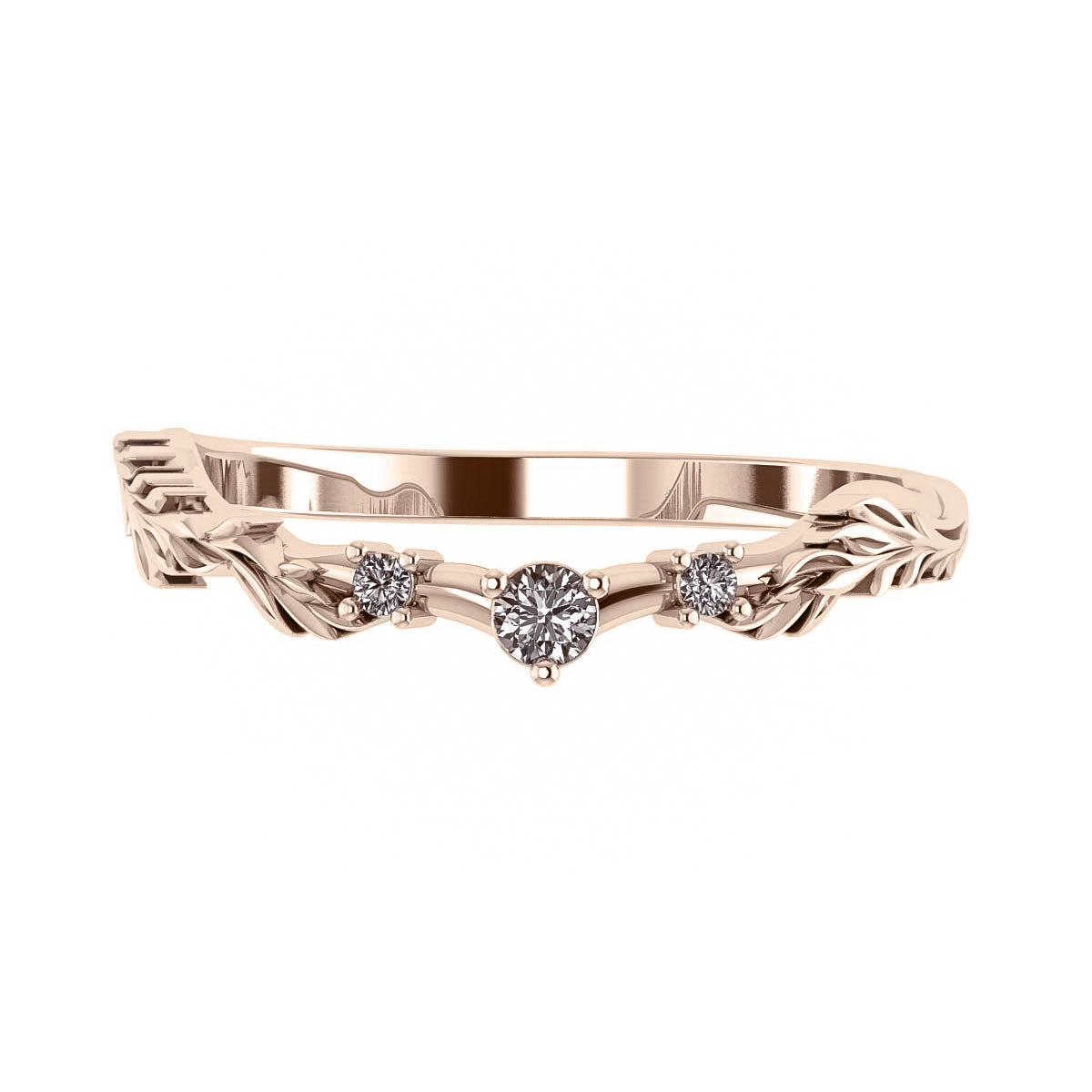 Custom order: Japanese Maple band with light pink sapphires - Eden Garden Jewelry™