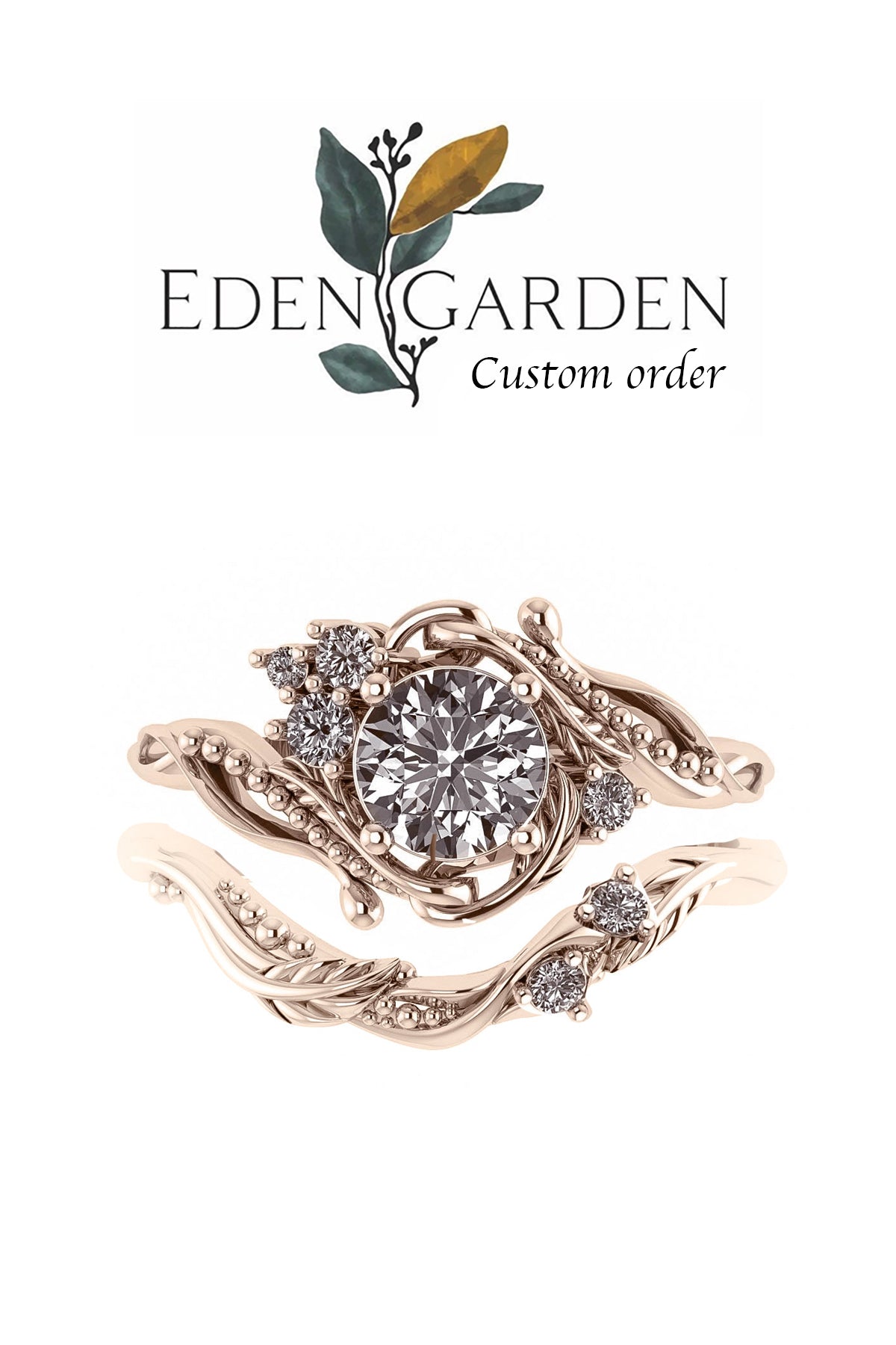 Customised matching band for Undina with moonstones - Eden Garden Jewelry™