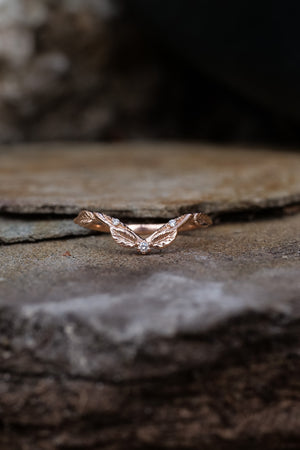 Curved twig wedding ring / matching band for Florentina