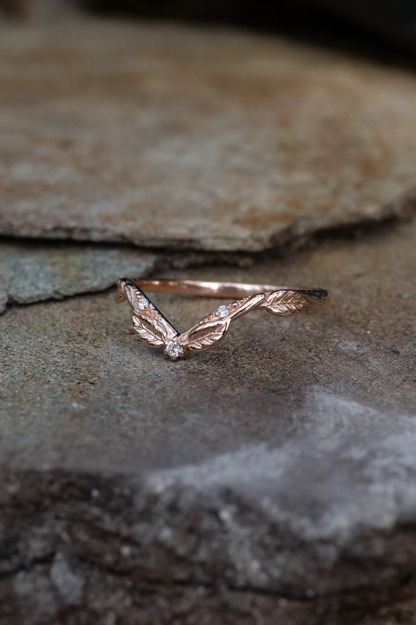 Curved twig wedding ring / matching band for Florentina