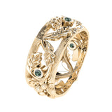 Custom order/MODIFICATION: Oak leaves and acorns band with sapphires