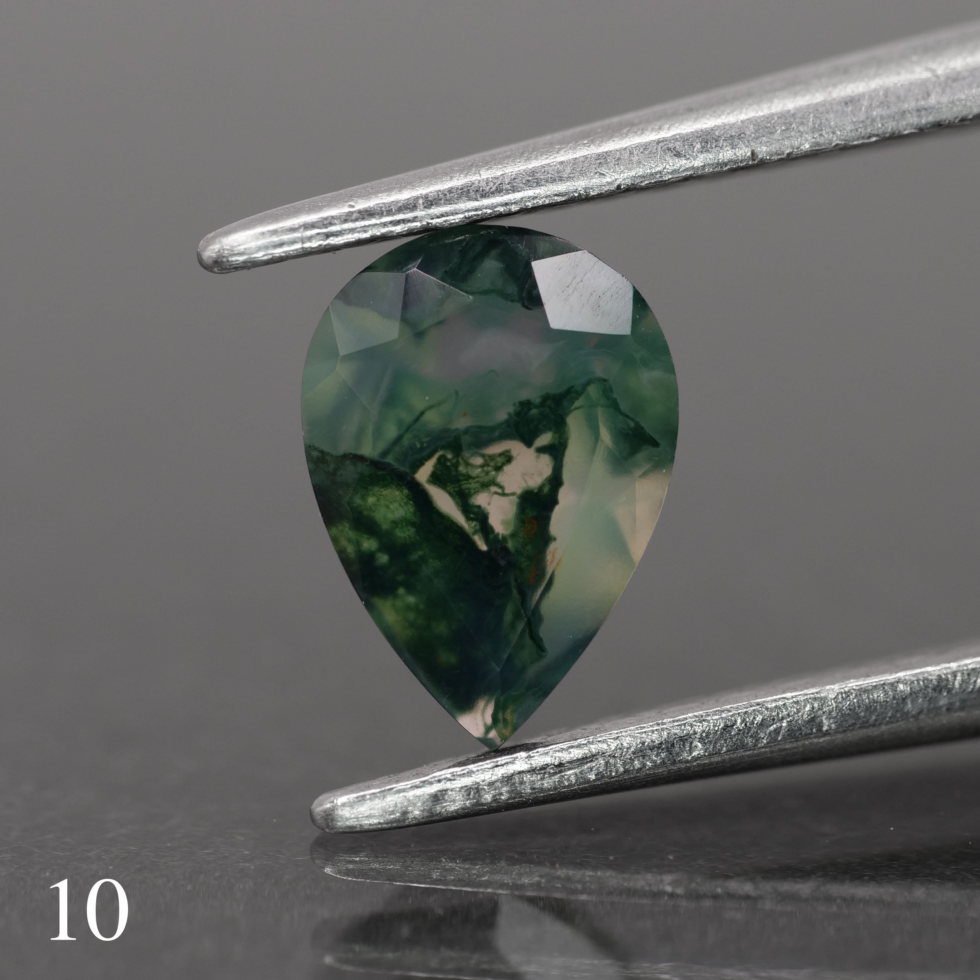 Moss agate | green color, pear-cut, 7x5mm, 0.65ct - choose yours - Eden Garden Jewelry™