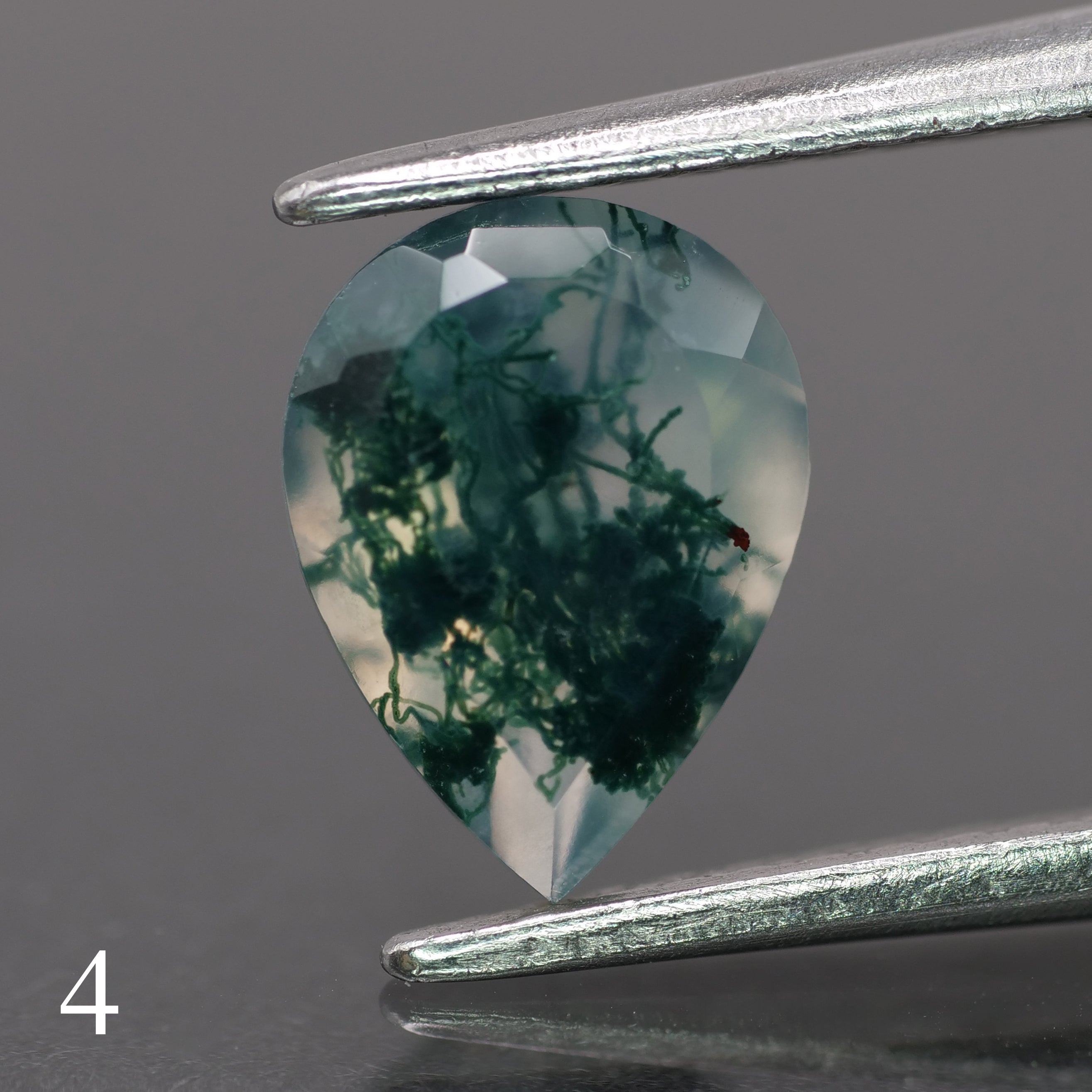 Moss agate | green color, pear-cut, 8x6mm, 0.80ct - choose yours - Eden Garden Jewelry™