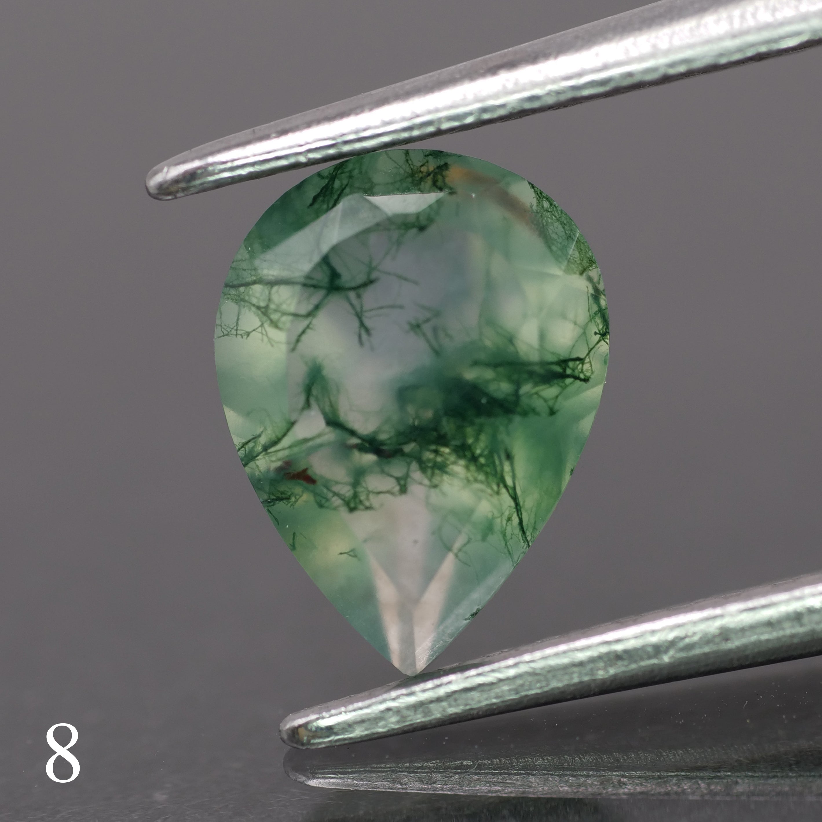 Moss agate | green color, pear-cut, 8x6mm, 0.80ct - choose yours - Eden Garden Jewelry™