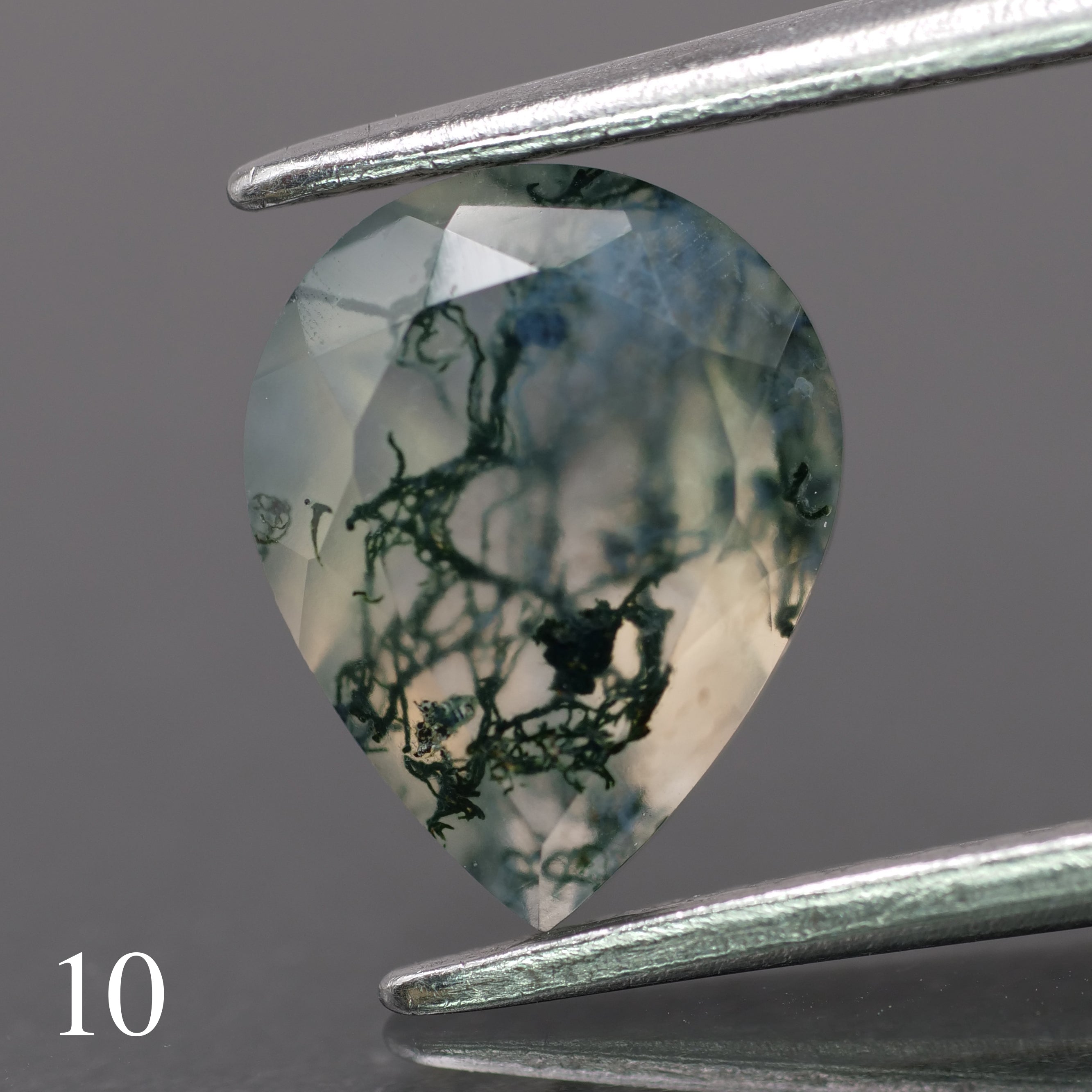 Moss agate | green color, pear-cut, 9x7mm, 1.2ct - choose yours - Eden Garden Jewelry™