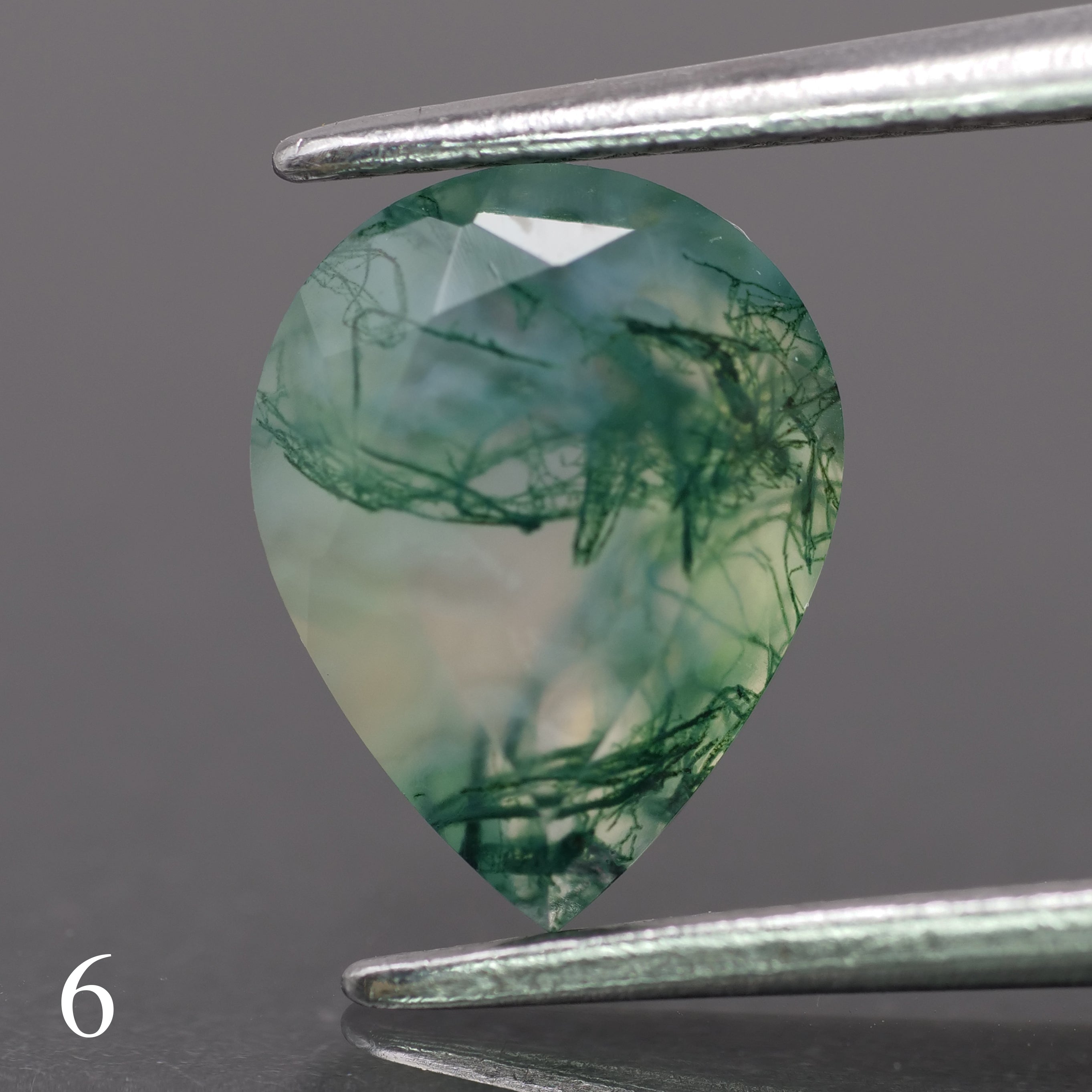 Moss agate | green color, pear-cut, 9x7mm, 1.2ct - choose yours - Eden Garden Jewelry™