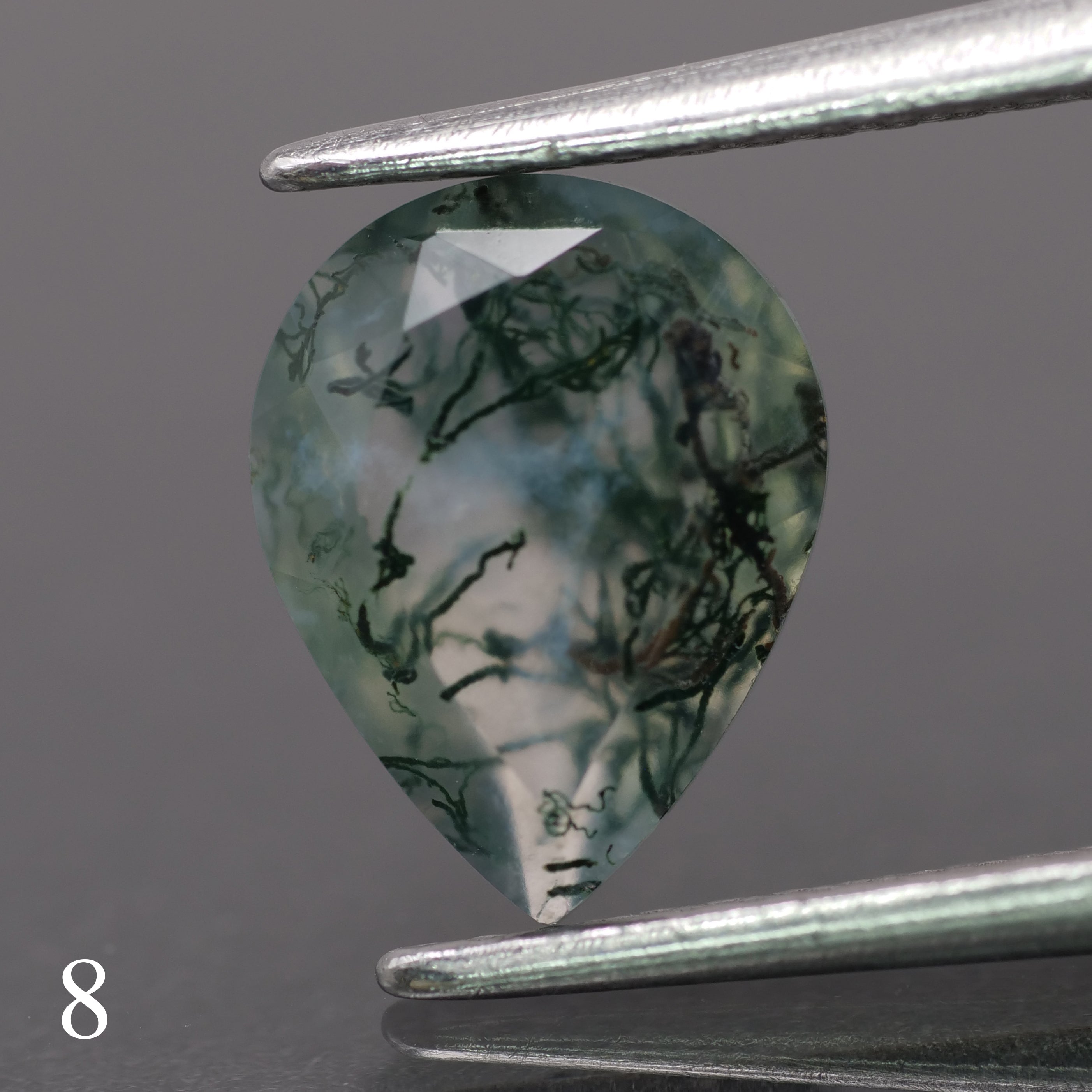 Moss agate | green color, pear-cut, 9x7mm, 1.2ct - choose yours - Eden Garden Jewelry™