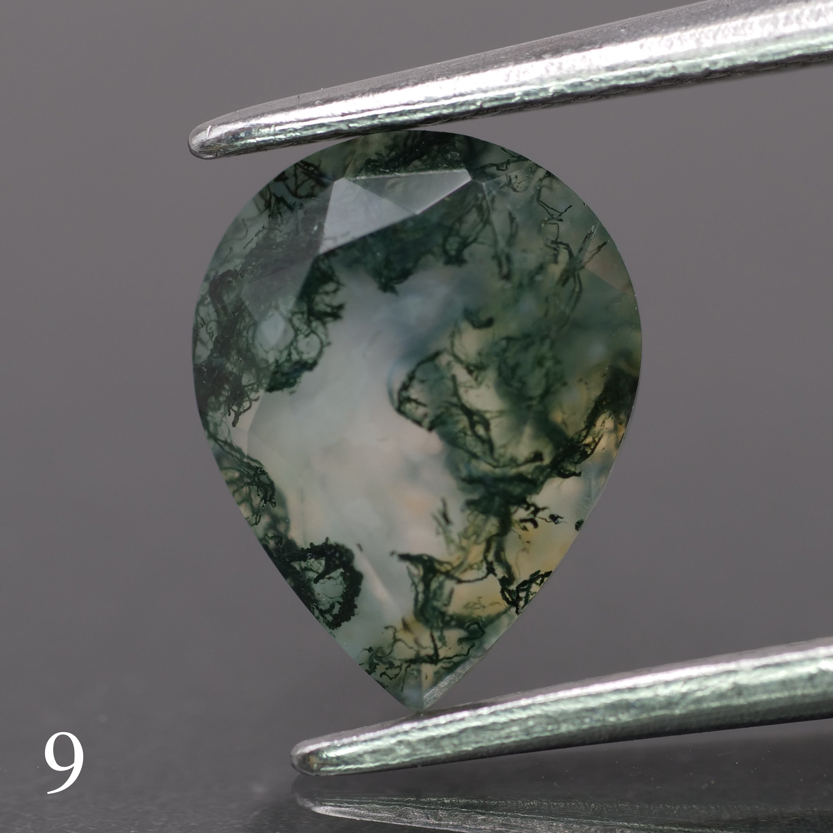Moss agate | green color, pear-cut, 9x7mm, 1.2ct - choose yours - Eden Garden Jewelry™