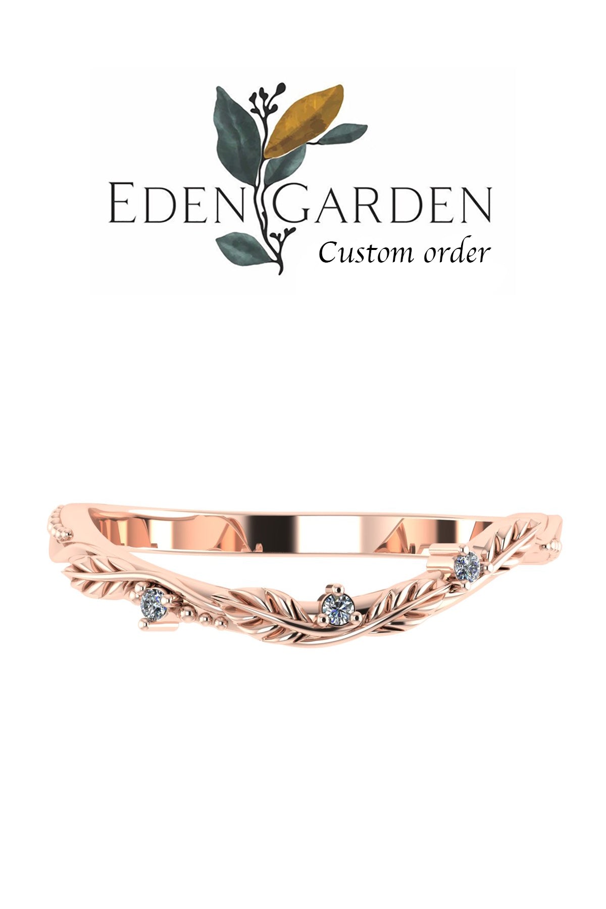 Custom order for the previous buyer #1252, matching wedding band with lab grown rubies / Patricia - Eden Garden Jewelry™