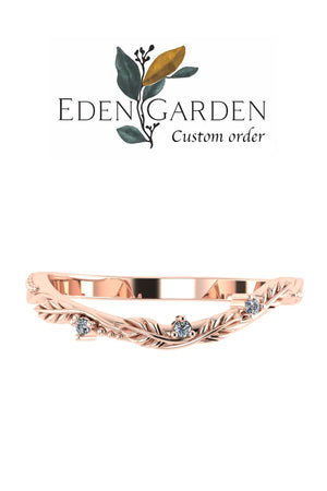 Custom order for the previous buyer #1252, matching wedding band with lab grown rubies / Patricia - Eden Garden Jewelry™