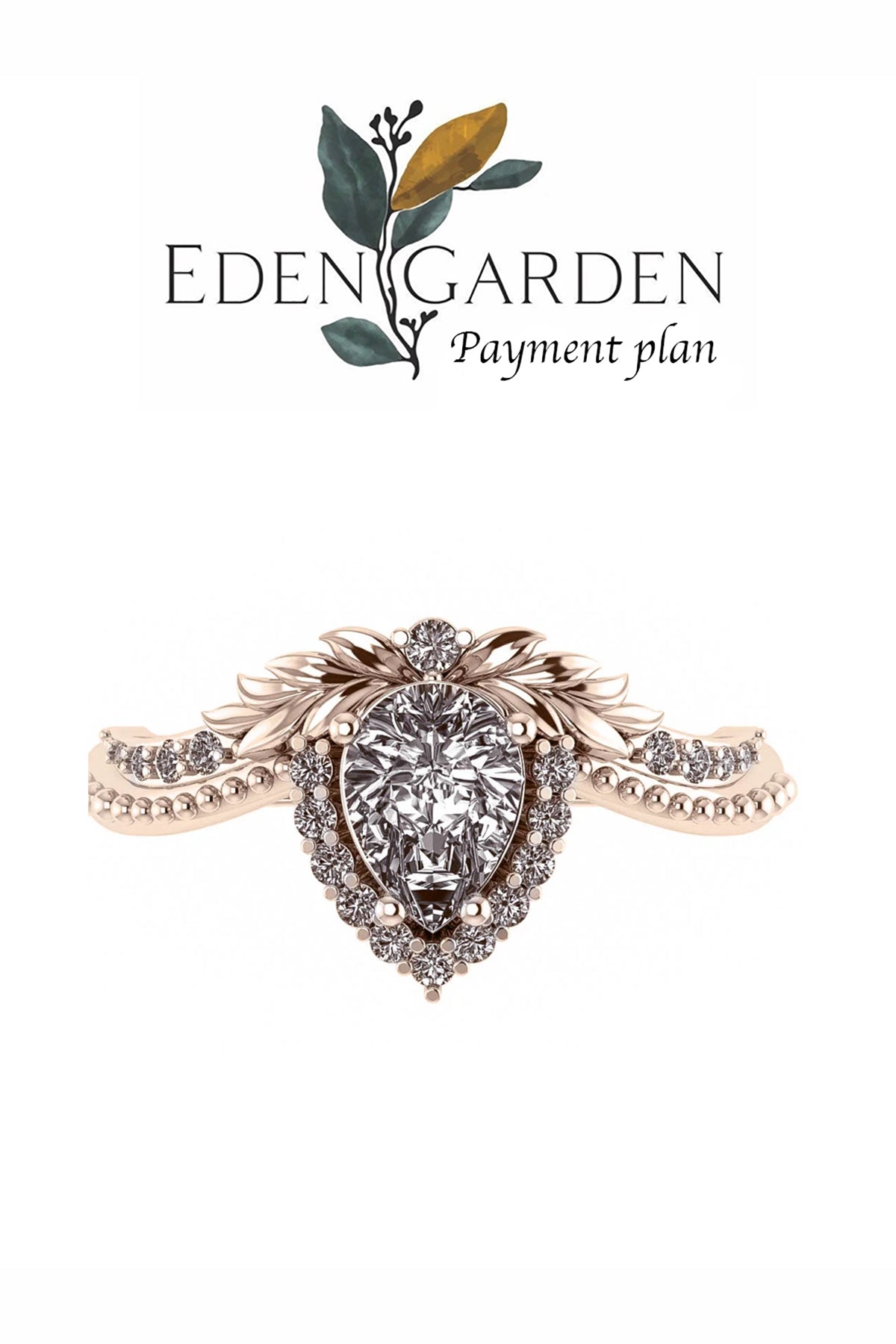 3 instalments payment plan | Lyonella ring with lab padparadscha sapphire - Eden Garden Jewelry™