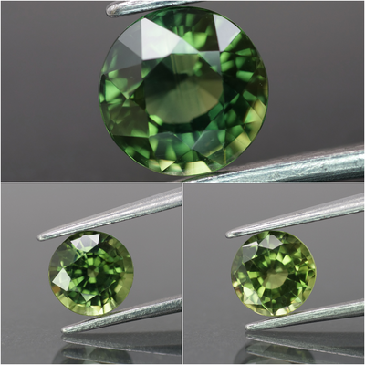 Sapphire | natural, green color, round-cut, *6.5mm, *1.3ct - choose yours - Eden Garden Jewelry™