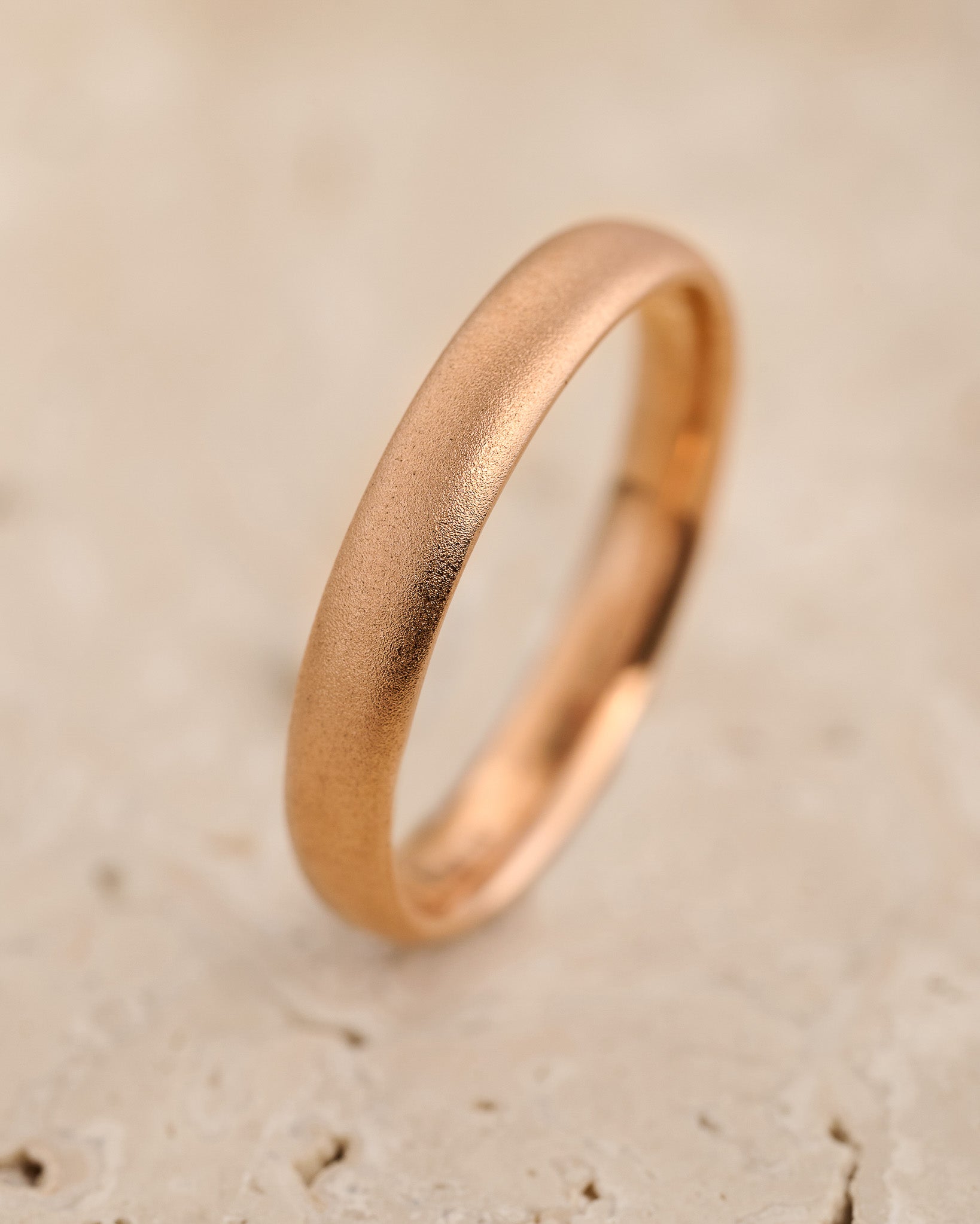 READY TO SHIP: Classic satin wedding band in 14K rose gold, AVAILABLE RING SIZES 9.5 -11 US - Eden Garden Jewelry™