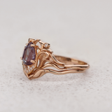 Bridal ring set with alexandrite and diamonds / Lida small