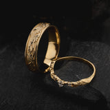 Woodland-Inspired Couple Wedding Band Set / Japanese Maple - Eden Garden Jewelry™