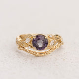 Bridal Set with Color-Changing Alexandrite & Matching Wedding Band / Patricia