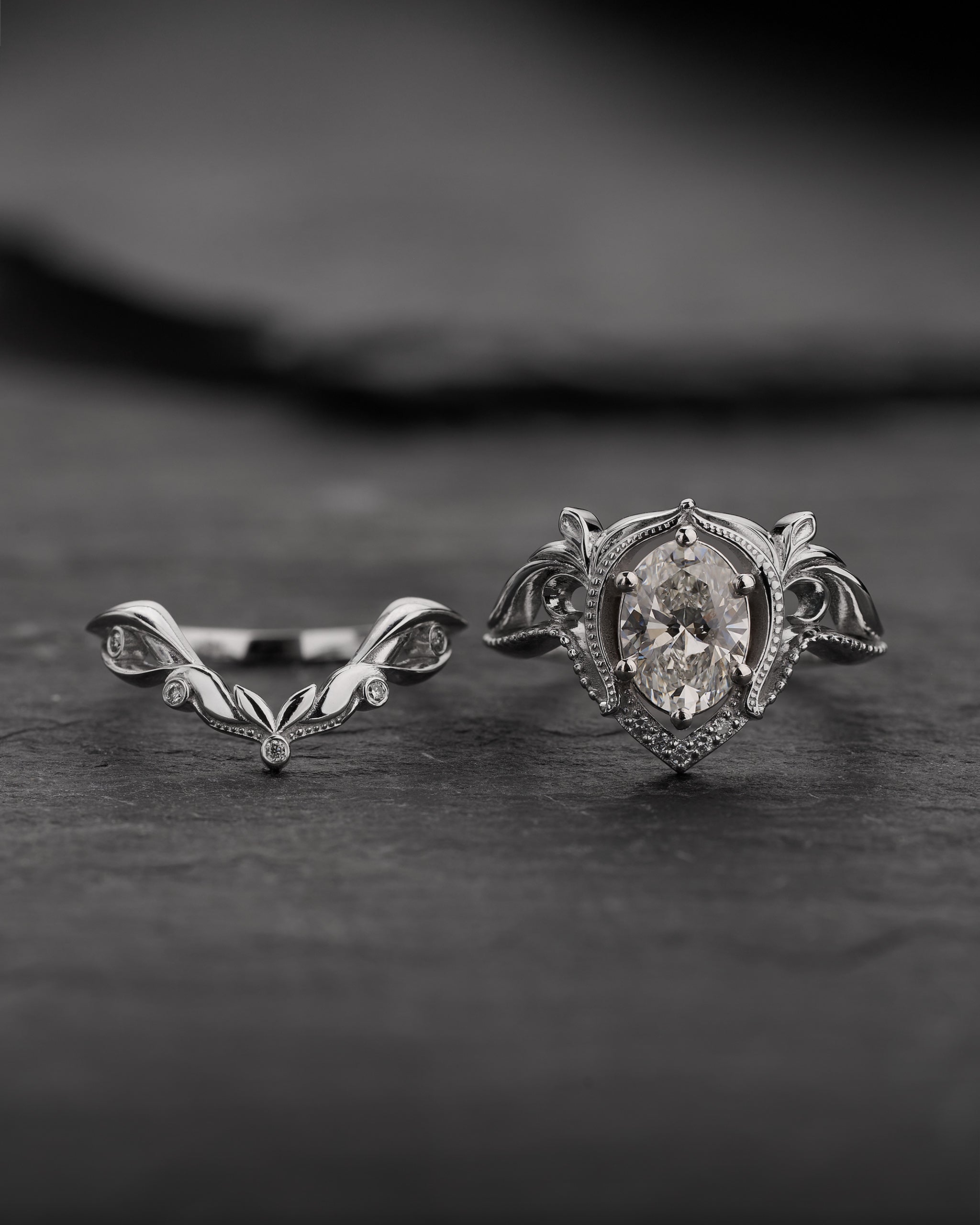 Lab grown diamond engagement ring, statement proposal ring with diamonds  / Lida - Eden Garden Jewelry™