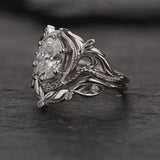 Oval lab grown diamond bridal ring set, fairy engagement and wedding rings / Lida - Eden Garden Jewelry™