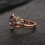 Bridal ring set with alexandrite / Swanlake - Eden Garden Jewelry™