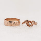 Couple Ring Set with Engagement Ring and Wedding Band - Eden Garden Jewelry™