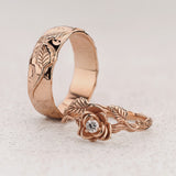 Couple Ring Set with Engagement Ring and Wedding Band - Eden Garden Jewelry™