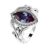 Custom order/MODIFICATION: Callisto bridal set with alexandrite & diamonds