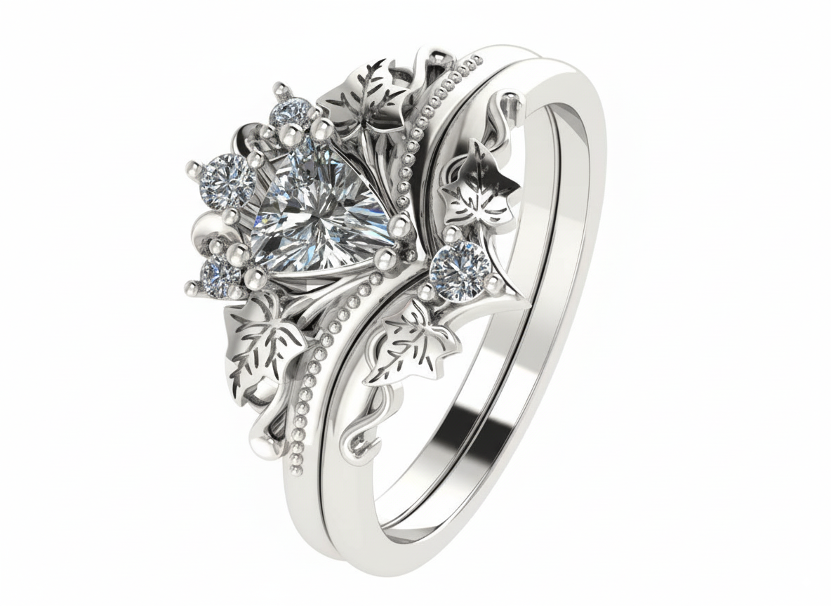 Custom Engagement Ring Online Elvish Forest Rings 14K 18K Gold