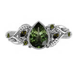 Custom order: Patricia bridal set with rutile peridot & accent tourmalines