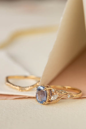Blue Montana Sapphire & White Gold Ring - 