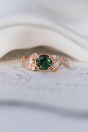 Patricia asymmetric | engagement ring setting with round cut gemstone 6 mm - Eden Garden Jewelry™