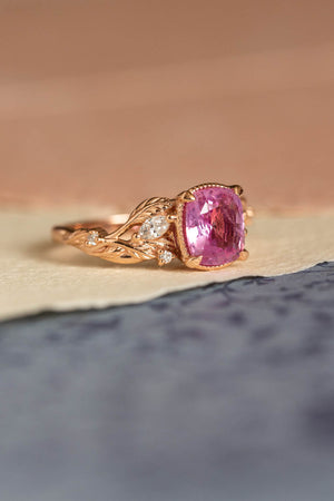 Custom Pink Sapphire Halo Engagement Ring #103630 - Seattle Bellevue |  Joseph Jewelry