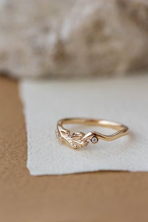 Branch wedding band with diamonds | Matching ring for Freesia - Eden Garden Jewelry™