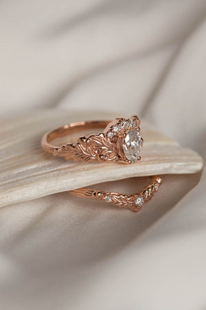 Oak leaves wedding ring / matching band for Royal Oak - Eden Garden Jewelry™