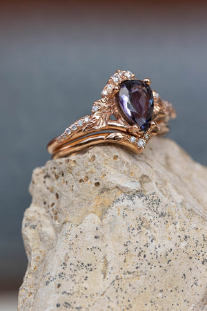 Amelia | custom engagement ring setting, pear gemstone 9x6 mm - Eden Garden Jewelry™