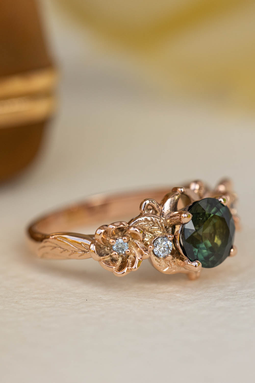 Sapphire Flower Ring, Blue Sapphire Ring, Created Sapphire, 2 Carat Sa –  Adina Stone Jewelry