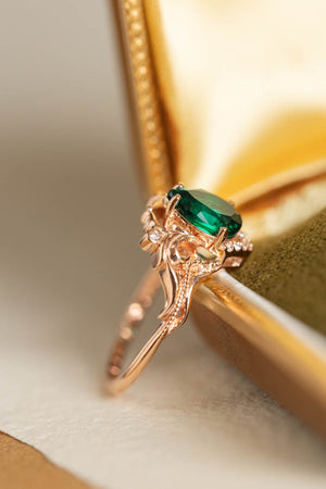 Green Ring Set, Vintage Engagement Ring, Bridal Emerald Promise Paved  Wedding … | Emerald engagement ring set, Green engagement rings, Emerald  engagement ring green