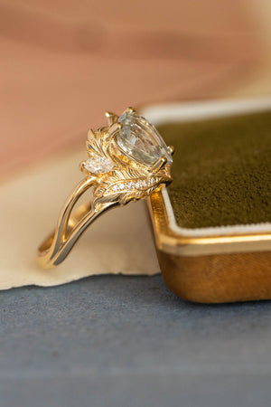 Unique Gemstone Engagement Ring, Tanzanite Gold Ring / Adonis