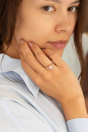 Beautiful Twist Single Lab Diamond Engagement Ring In 14K Rose Gold |  Fascinating Diamonds