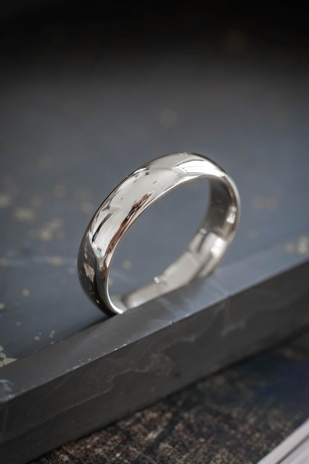 Set of 2 Wide Saw Cut Texture Wedding Bands