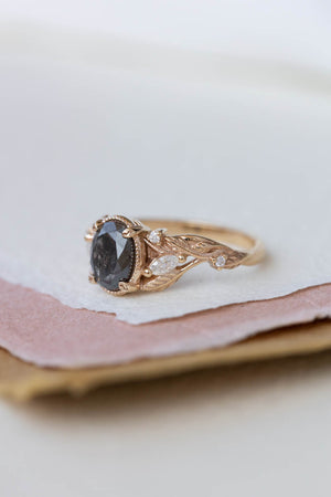 Grey Moissanite Solitaire Ring Round Cut Grey Moissanite Ring Grey Gemstone  Engagement Ring Womens 14k/18k Gold Wedding Ring - Etsy