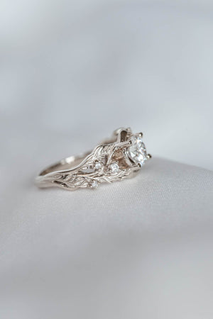 Moissanite branch engagement ring, twig diamond proposal ring / Japanese Maple - Eden Garden Jewelry™