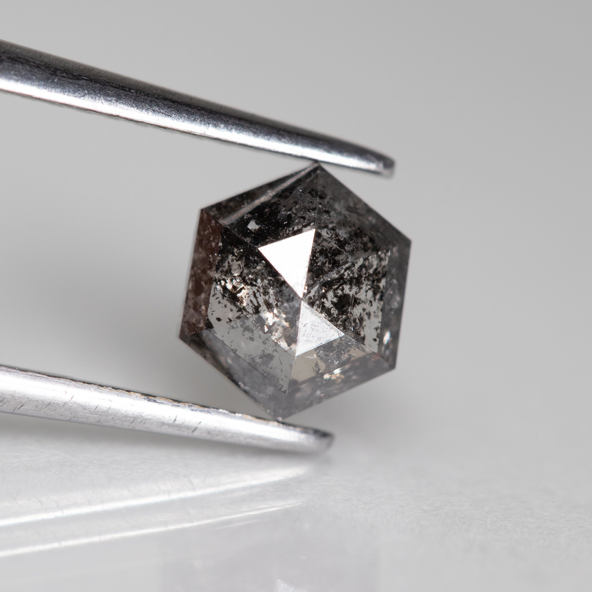 Salt & Pepper diamond | natural, hexagon cut 1.2 ct - Eden Garden Jewelry™