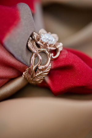 1 ct moissanite flower engagement ring / Rosalia - Eden Garden Jewelry™