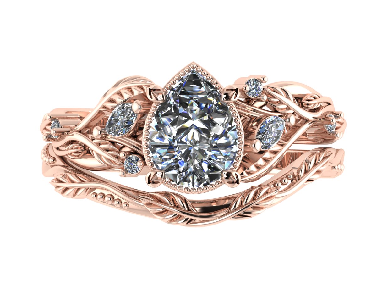 Custom order: individually designed bridal ring set - Eden Garden Jewelry™
