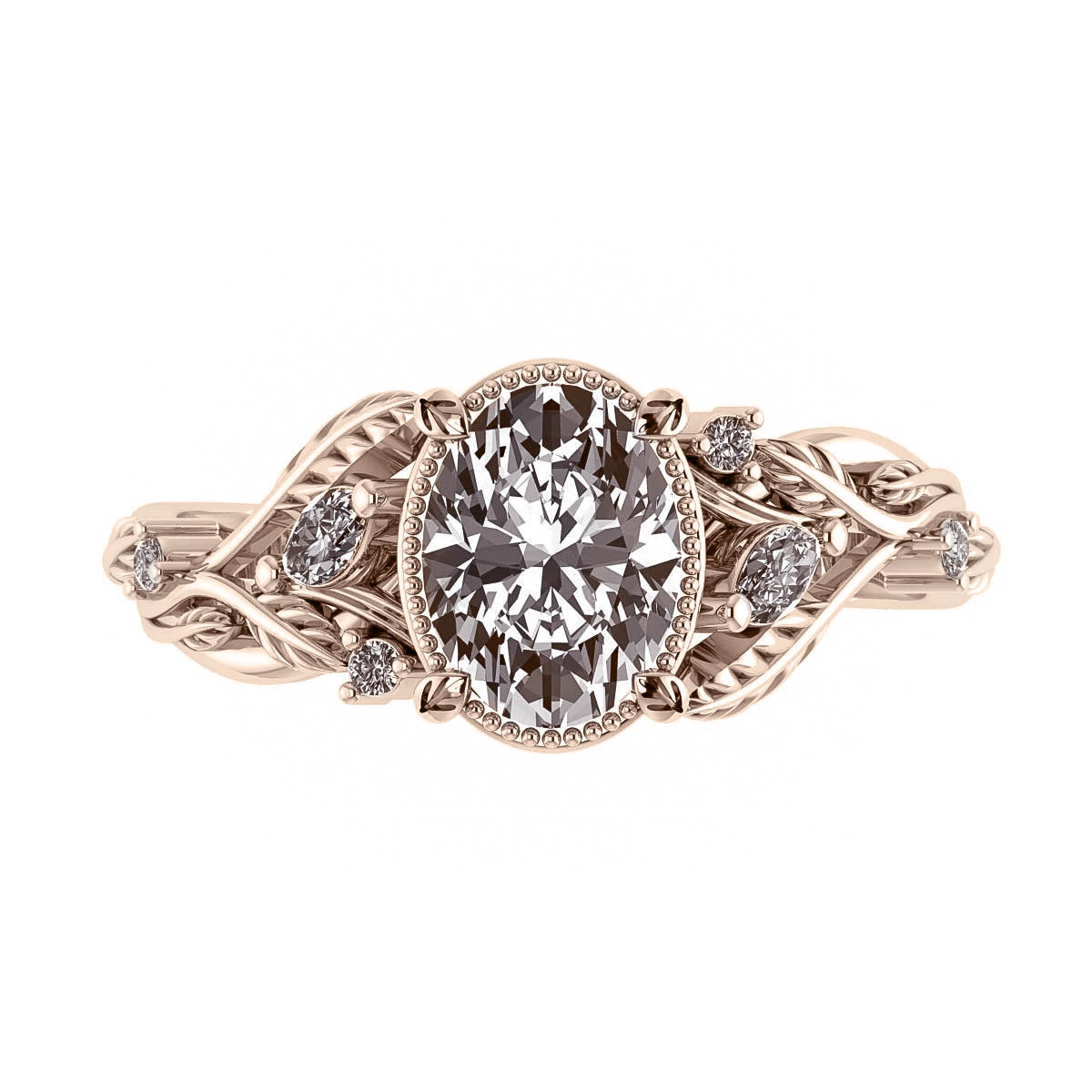 Engraved Filigree 1920s Diamond Engagement Ring Platinum